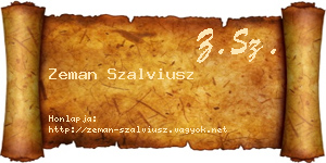 Zeman Szalviusz névjegykártya